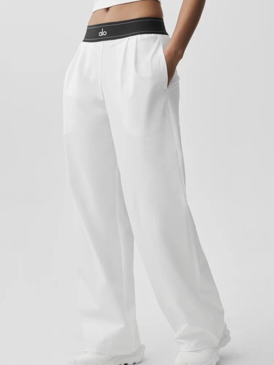 ALO Yoga Pants - Regular Alo Yoga White/Black Suit Up Trouser NWT Comfortable Loose Fit😴💕